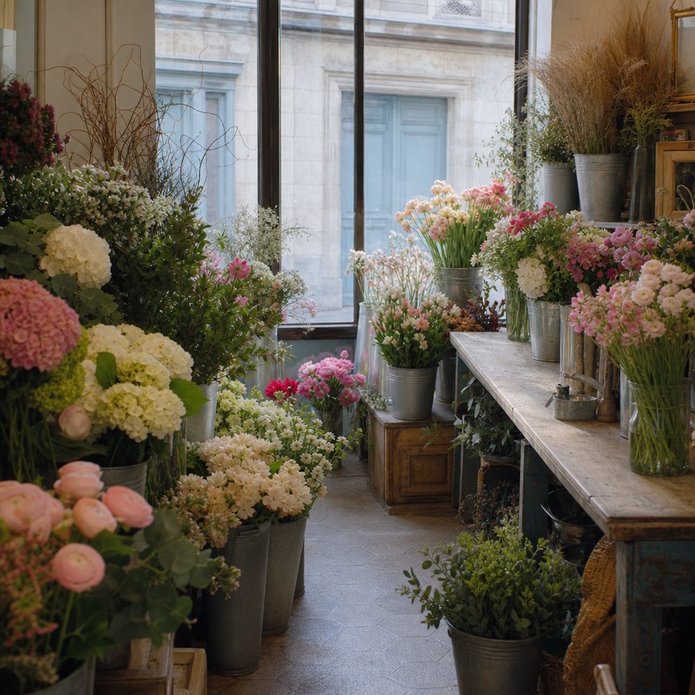 Inside Atelier Sauge florist shop
